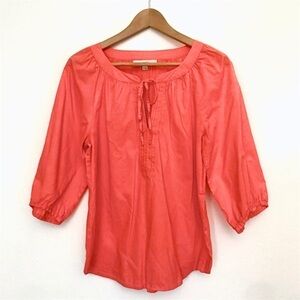 Loft Coral Split Neck Tunic